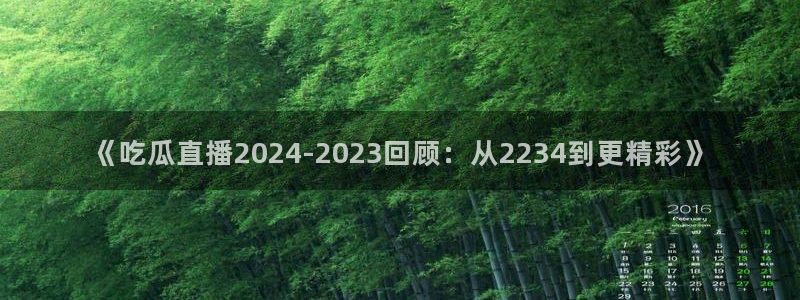 91吃瓜今日吃瓜入口:《吃瓜直播2024-2023回顾:从2234到更精彩》